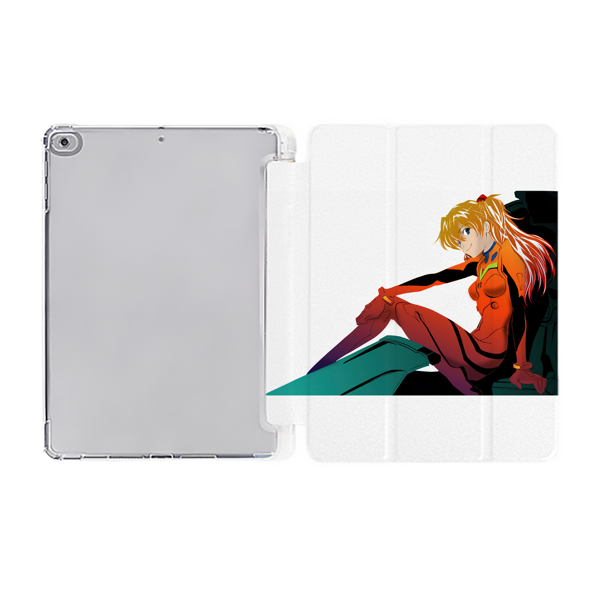 （画像用） EVA 新世紀エヴァンゲリオン IPad ケース ペン収納付き 三つ折りスタンド PUレザー×シリコン 対応機種9.5/10.5/10.9インチ